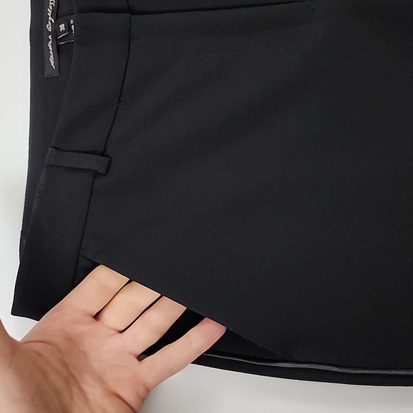 Sandra Angelozzi Women's Black Tapered Dress Pants Faux Leather Piping Size 38 - Picture 4 of 16